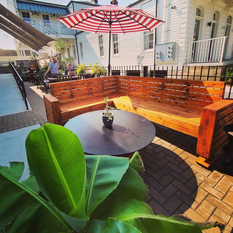 CR Coffee one year anniversary celebration on Magazine Street patio