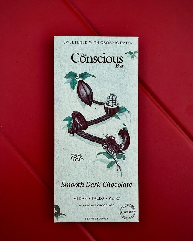 The Conscious Bar 75% cacao dark chocolate at CR Coffee